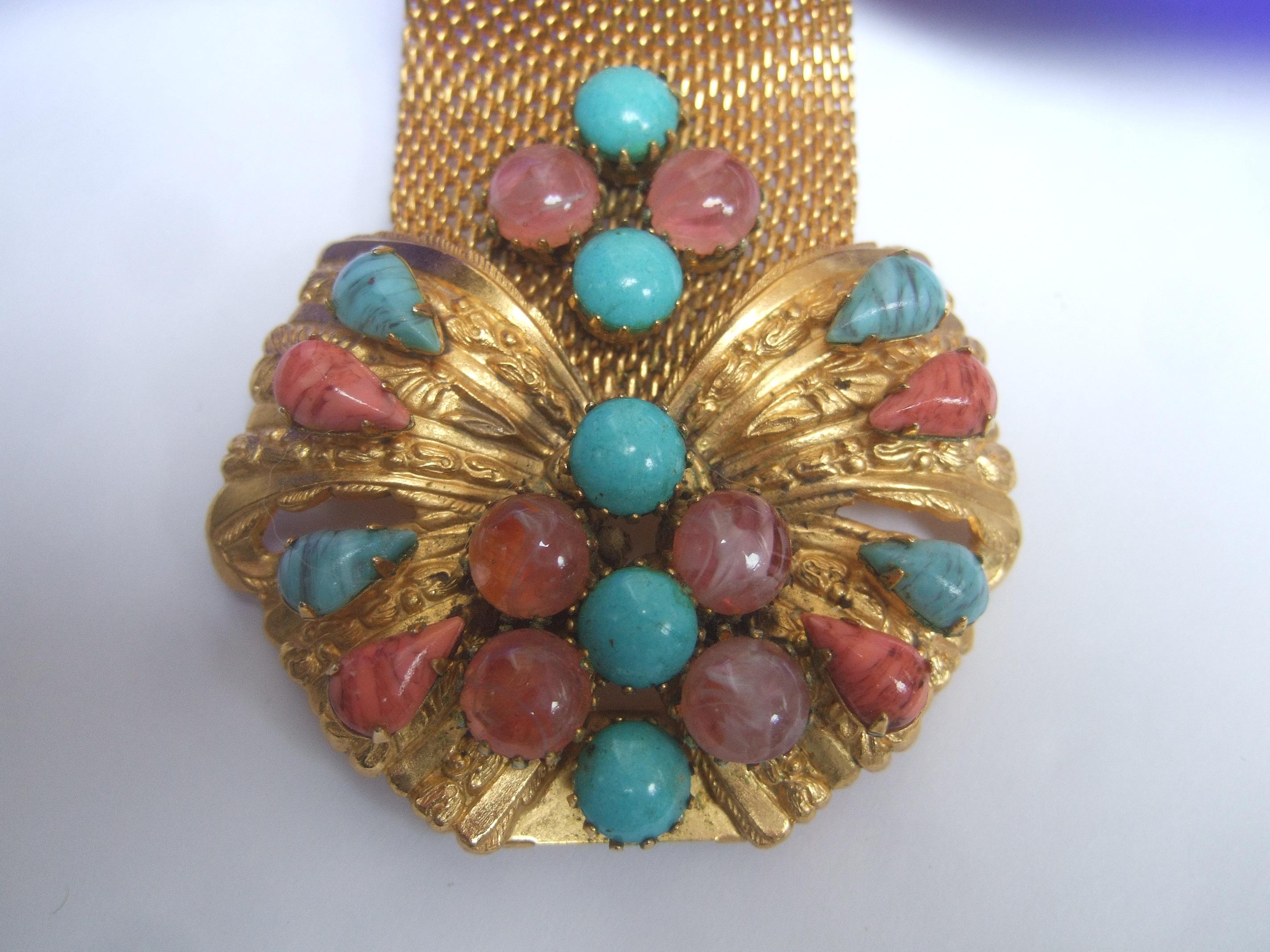 Glass Jeweled Massive Butterfly Bracelet Designed by Original by Robert c 1950s  7