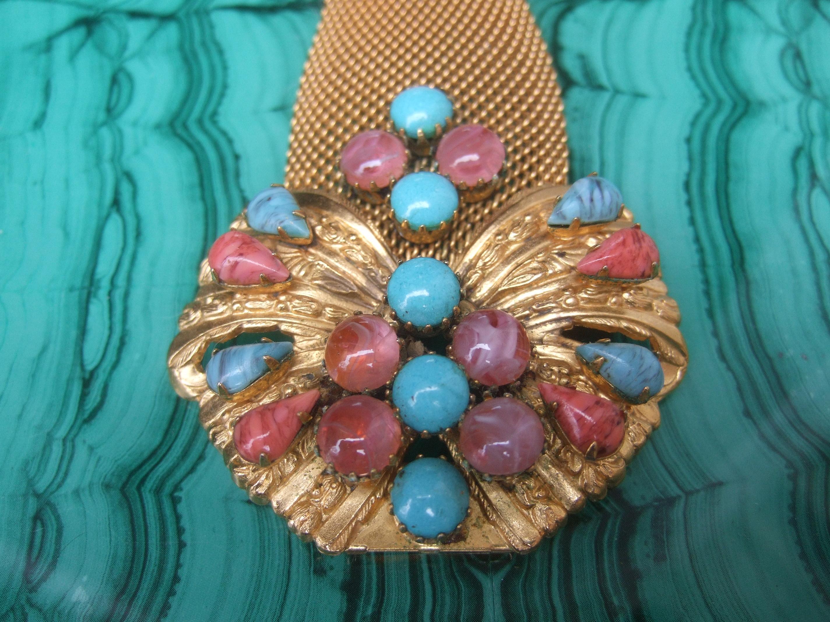 Women's Glass Jeweled Massive Butterfly Bracelet Designed by Original by Robert c 1950s 