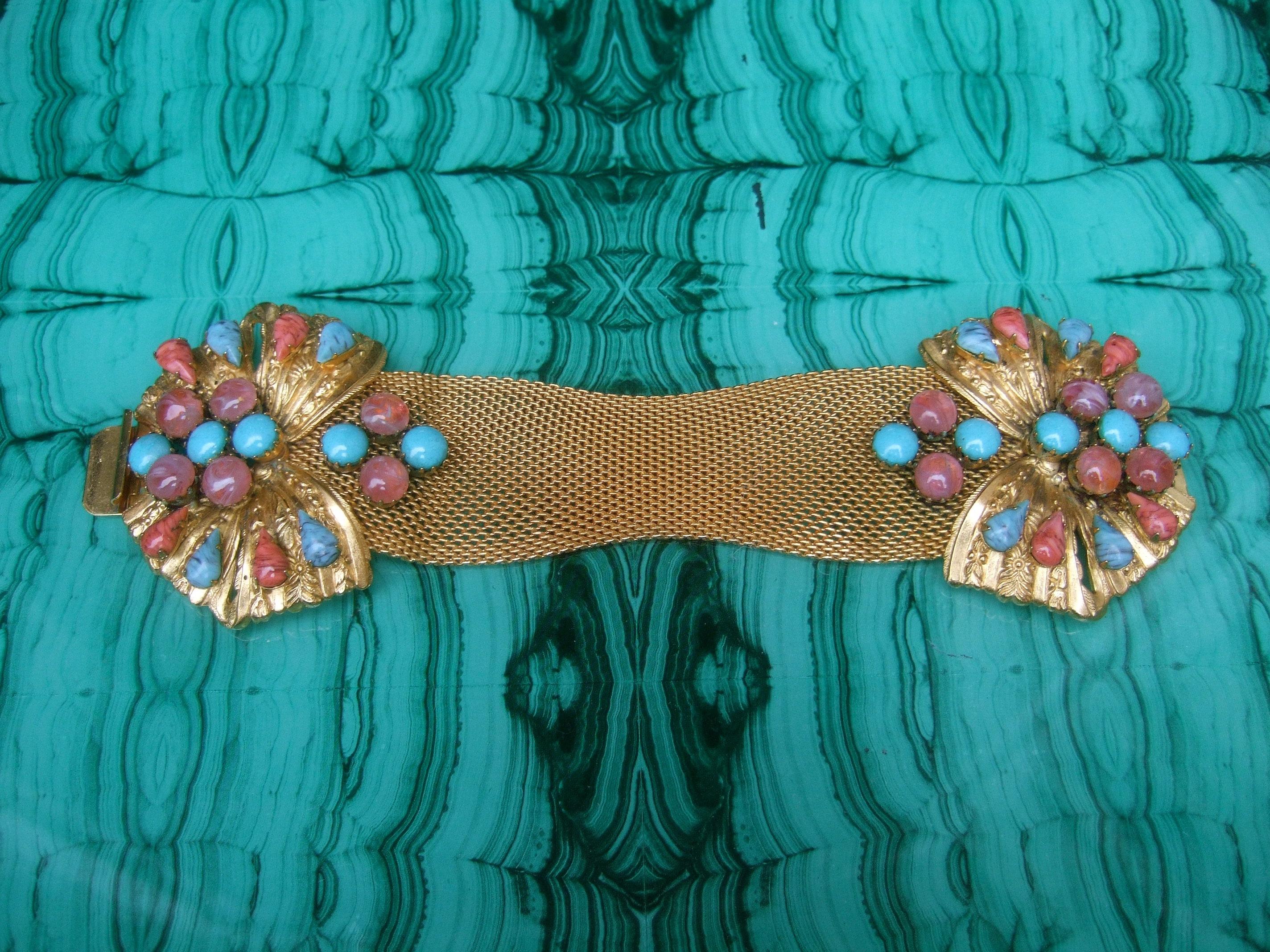 Glass Jeweled Massive Butterfly Bracelet Designed by Original by Robert c 1950s  1
