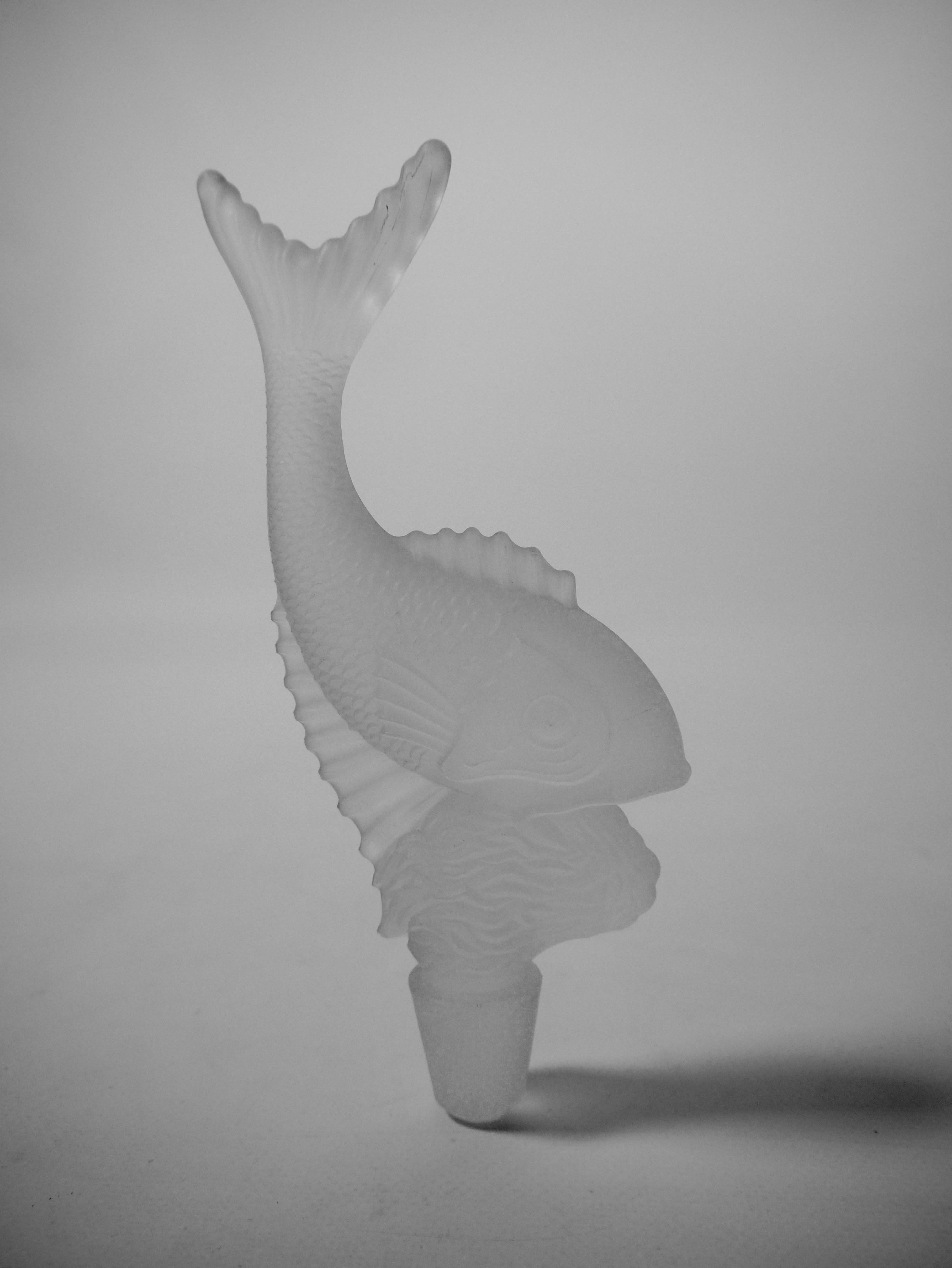 Tapón de vidrio para decantador de vino Koi Fish Francés en venta
