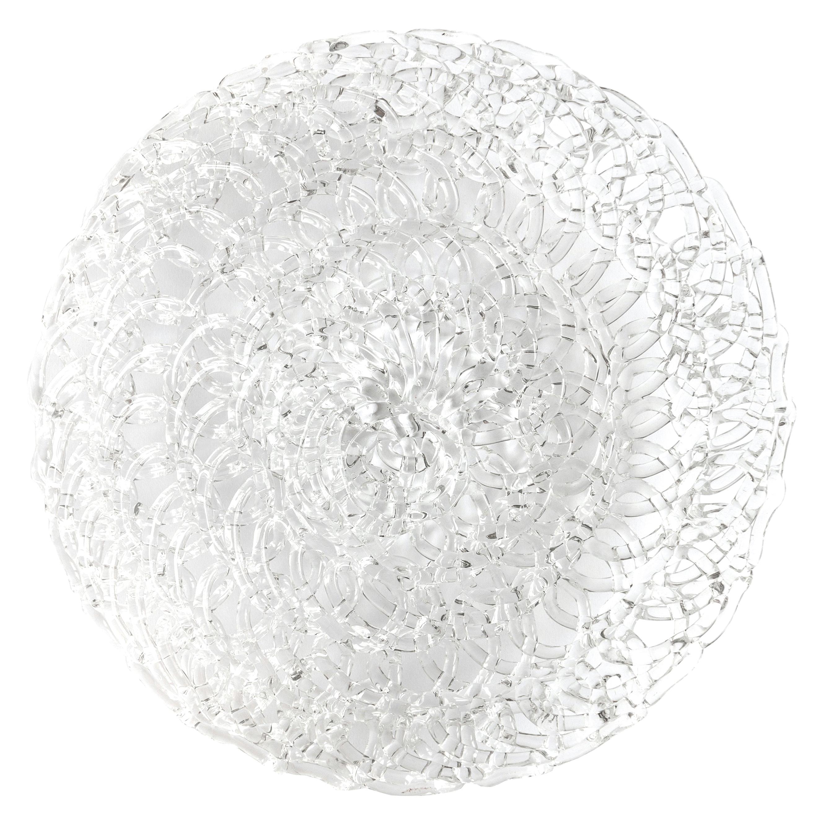 21st Century Glass Lace Fruit Bowl, Medium For Sale