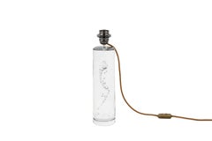 Glass Lamp with Air Bubbles Pattern, Signed "Daum France", circa 1975