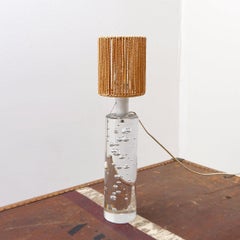 Glass Lamp with Air Bubbles Pattern, Style "Daum France", circa 1975