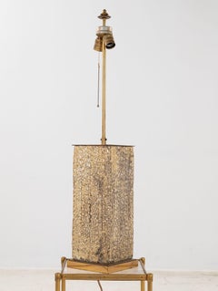 Glass Lamp with Molded Crocodile Pattern