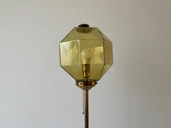 Glass Lampshade and Brass Body Floor Lamp by Bergboms, 1960s, Sweden
