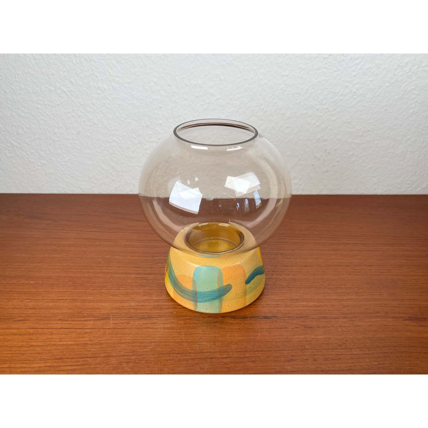 Candelabro farol de cristal de KMK Keramik Manufaktur Kupfermühle, años 70 en venta 6