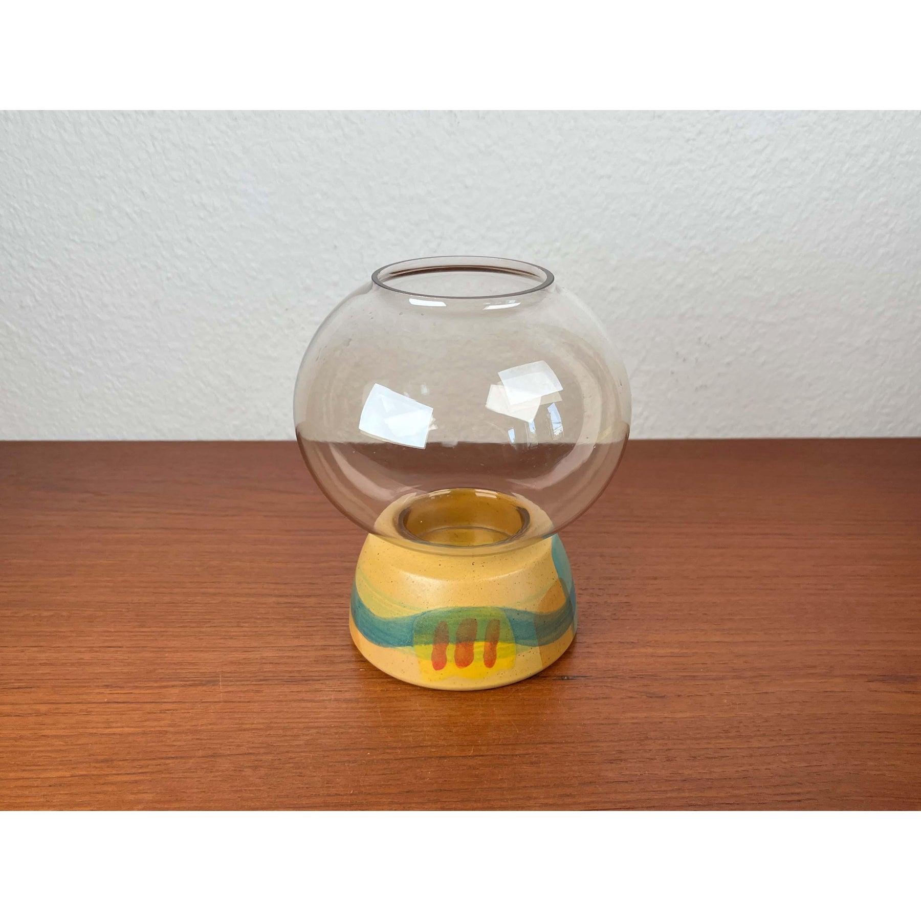 Candelabro farol de cristal de KMK Keramik Manufaktur Kupfermühle, años 70 siglo XX en venta