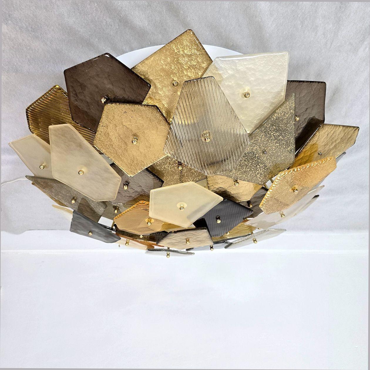 Mid-Century Modern Glass large modern flush mount For Sale