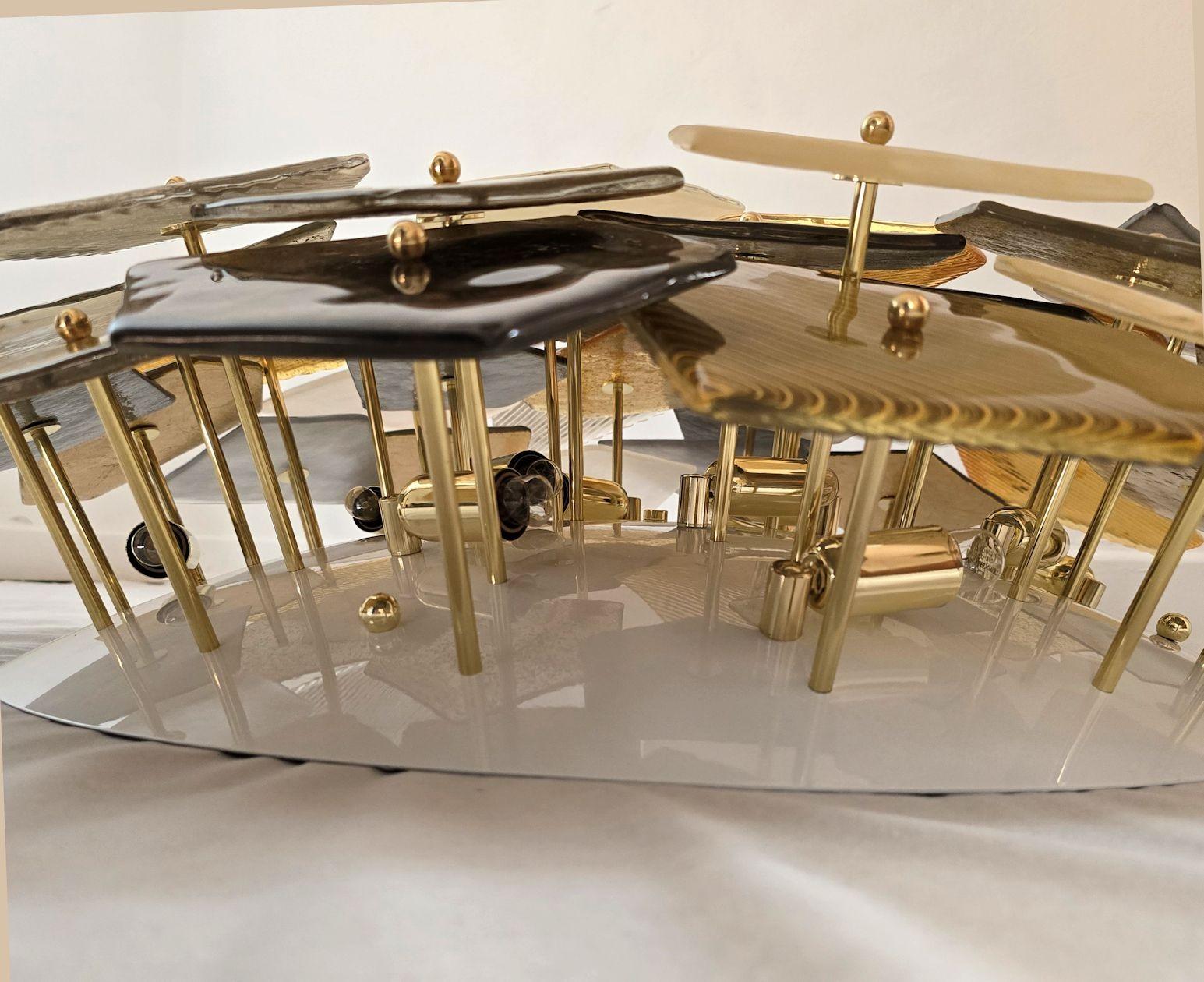 Glass large modern flush mount For Sale 1