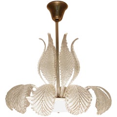 Glass Leaf Chandelier by Barovier and Toso, Italy
