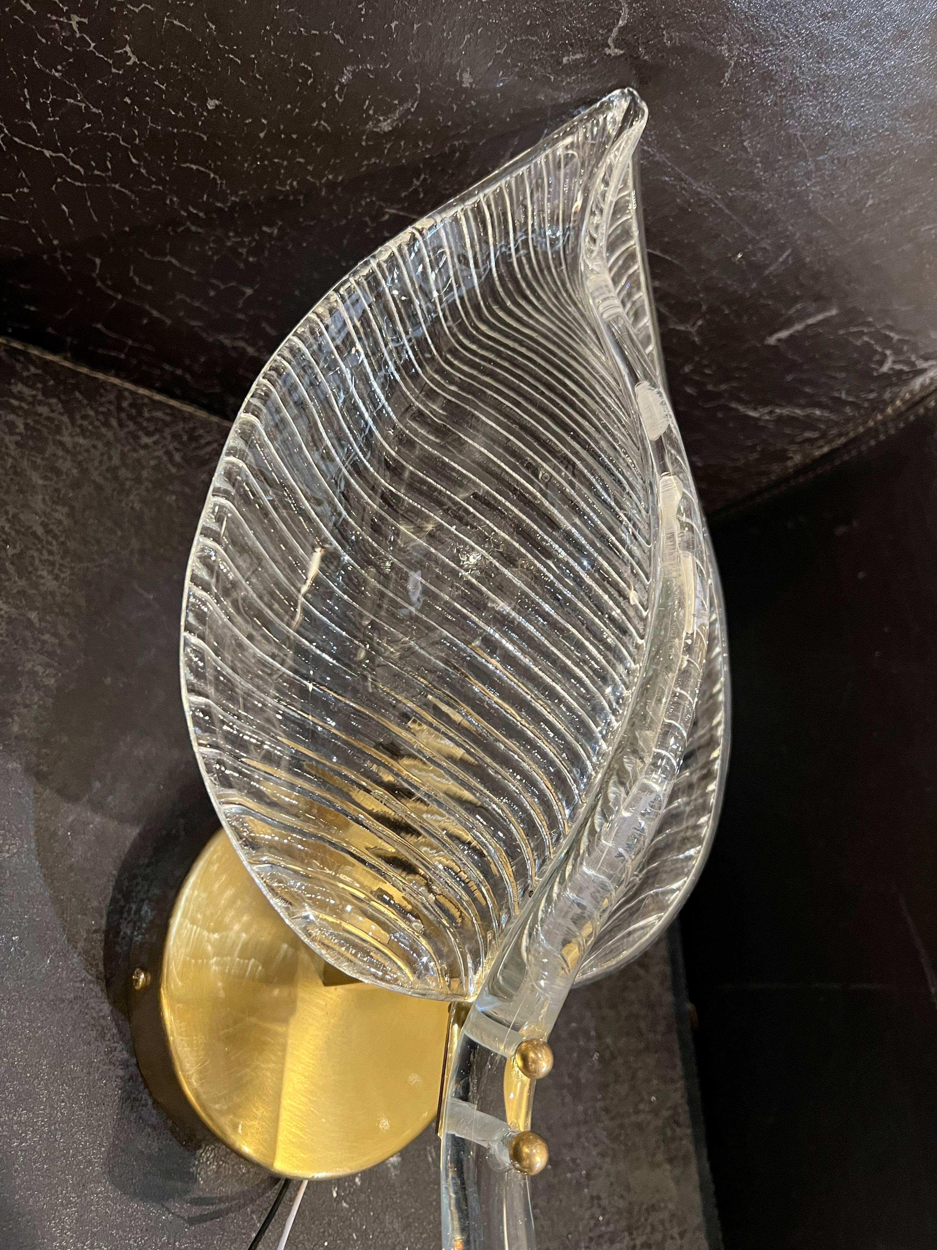 Apliques de Una Luz Hoja de Cristal Vidrio soplado en venta