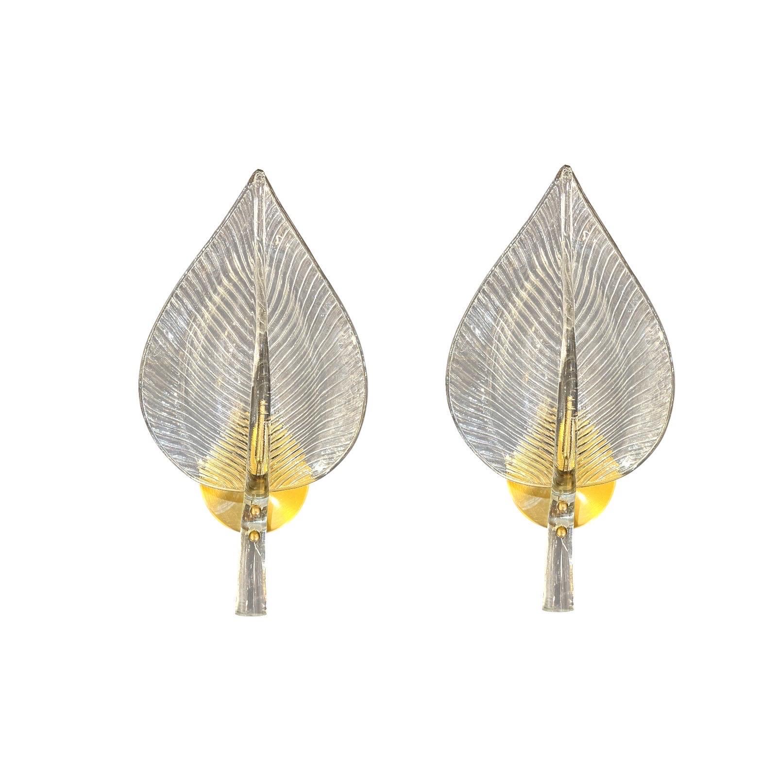 Apliques de Una Luz Hoja de Cristal en venta