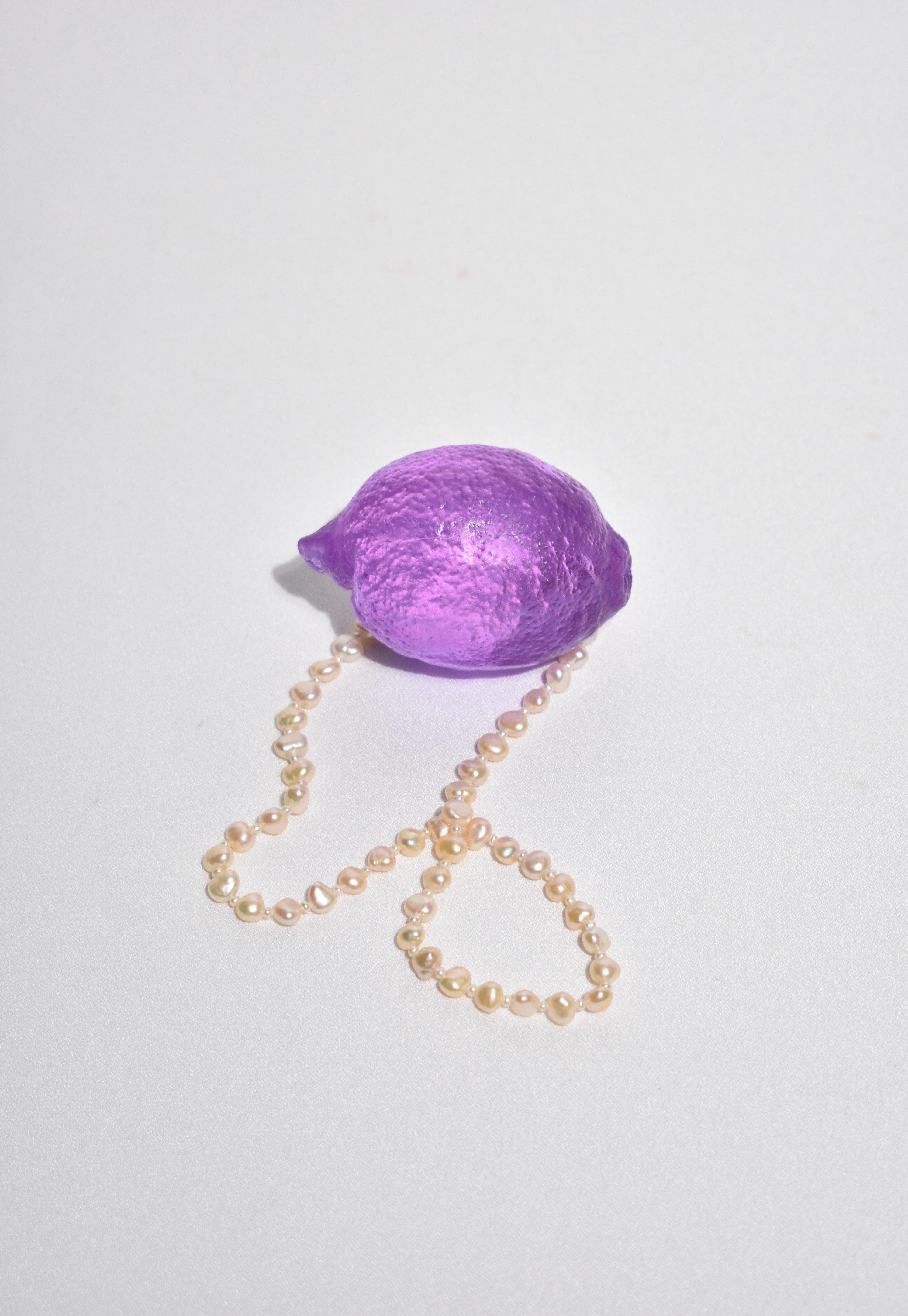 Modern Glass Lemon in Lilac For Sale