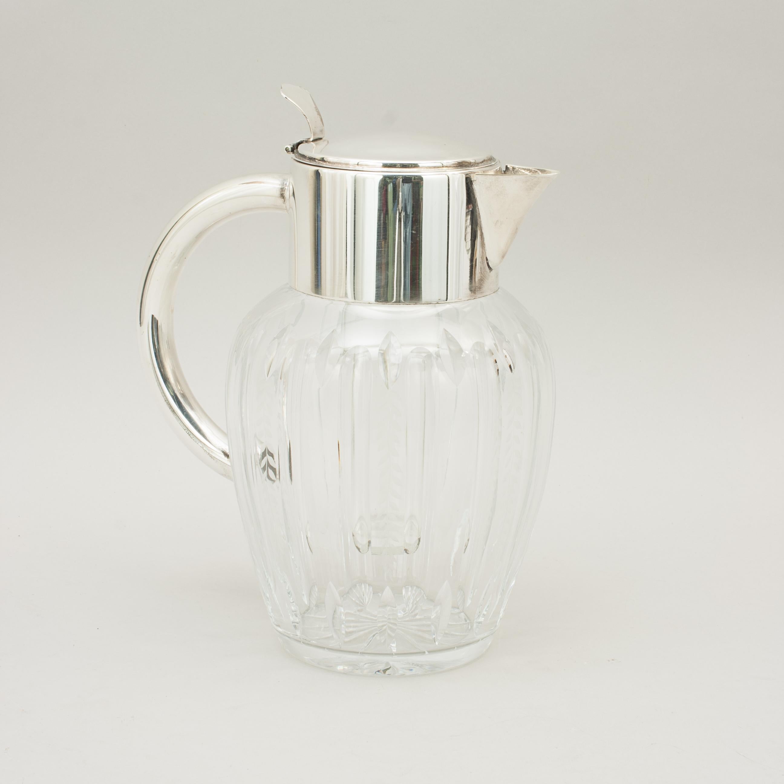 Mid-20th Century Glass Lemonade Jug with Removable Ice Tube
