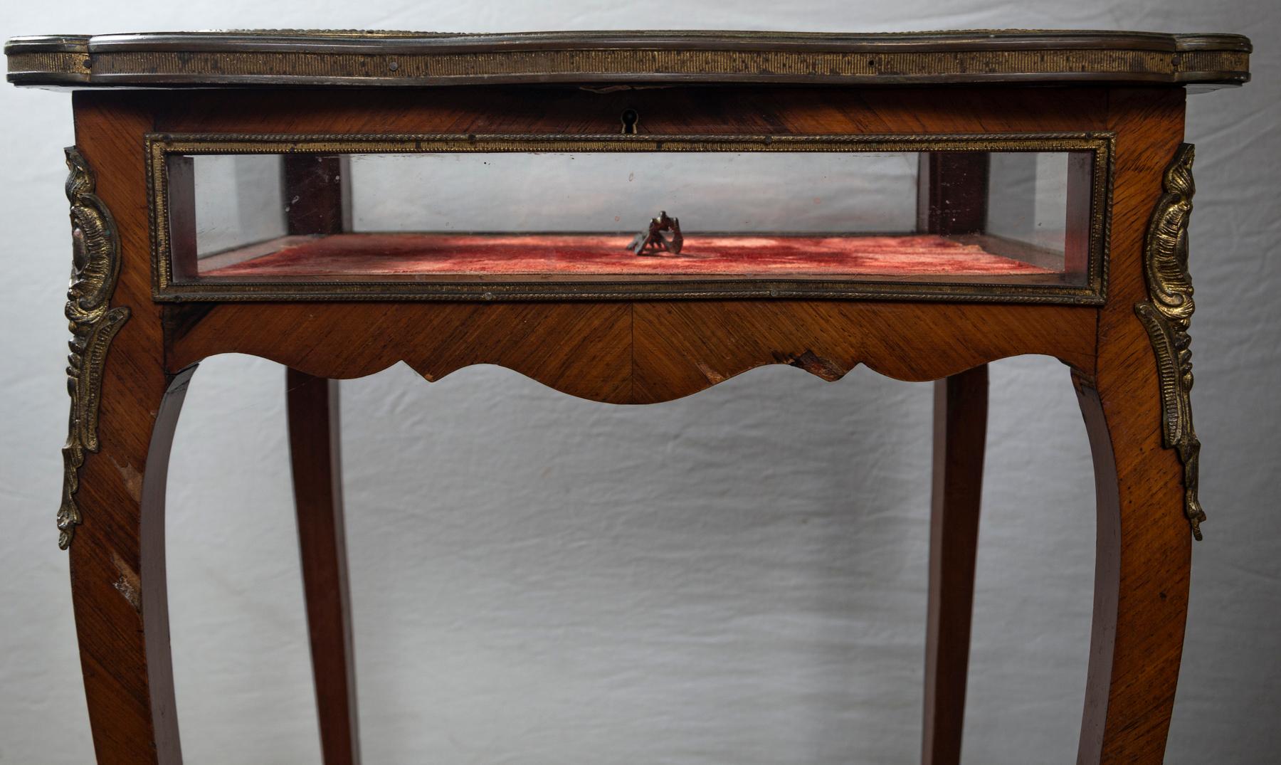 Glass Lid and Sides Vitrine or Display Table In Good Condition For Sale In Woodbury, CT