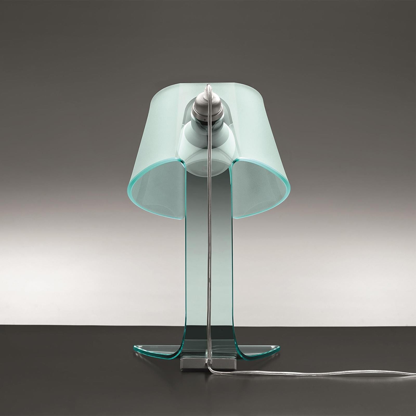Aluminum Glass Light Table Lamp  For Sale