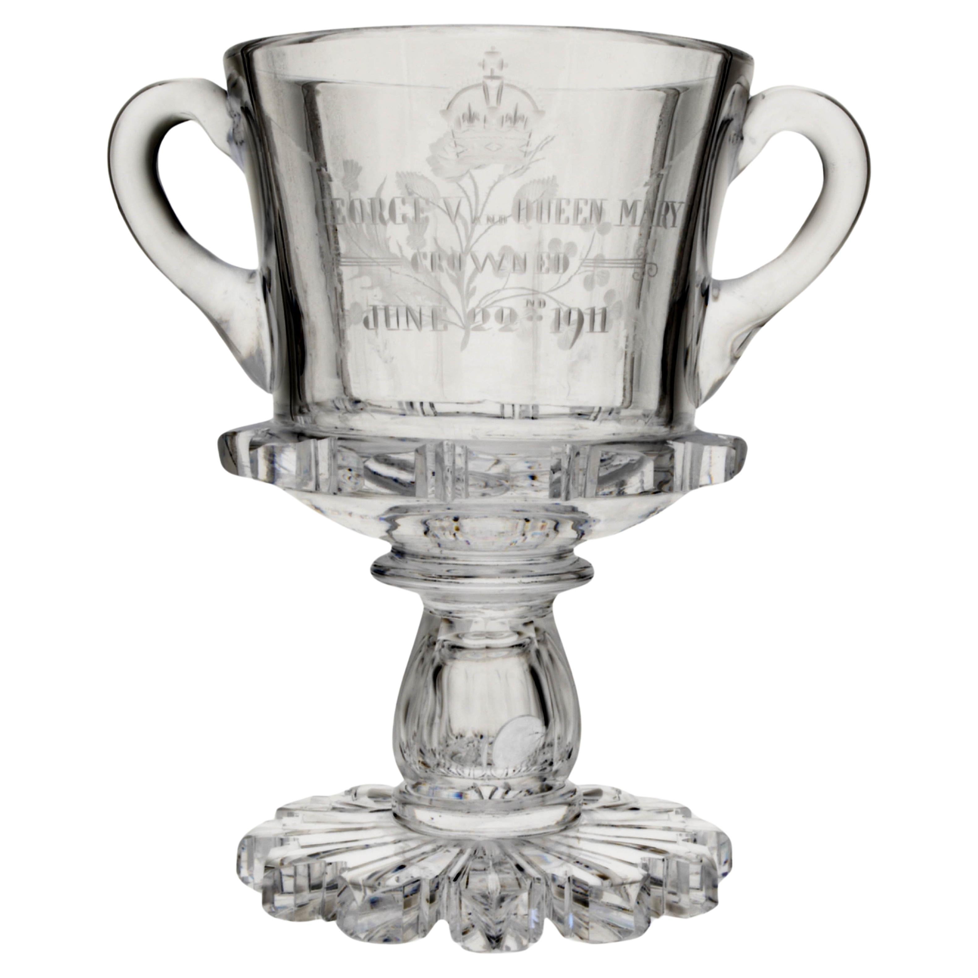 Glass Loving Cup, for the Coronation of George V and Queen Mary 1911 For Sale