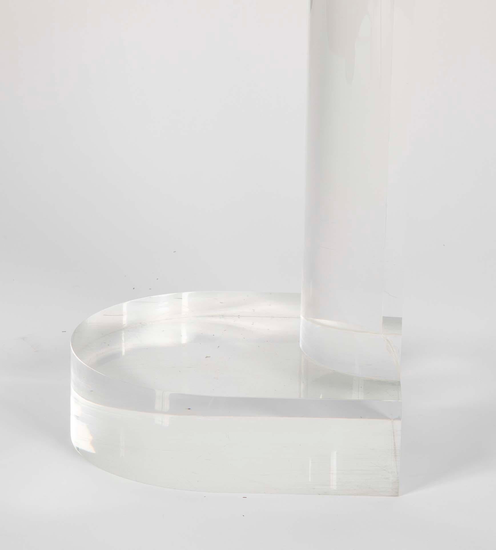 Glass, Lucite and Chrome Side Table Attributed to Lorin Marsh 4