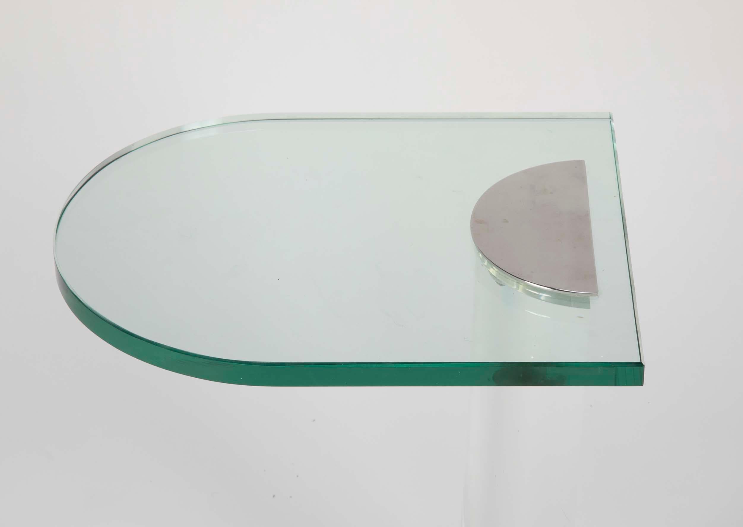 Glass, Lucite and Chrome Side Table Attributed to Lorin Marsh 5