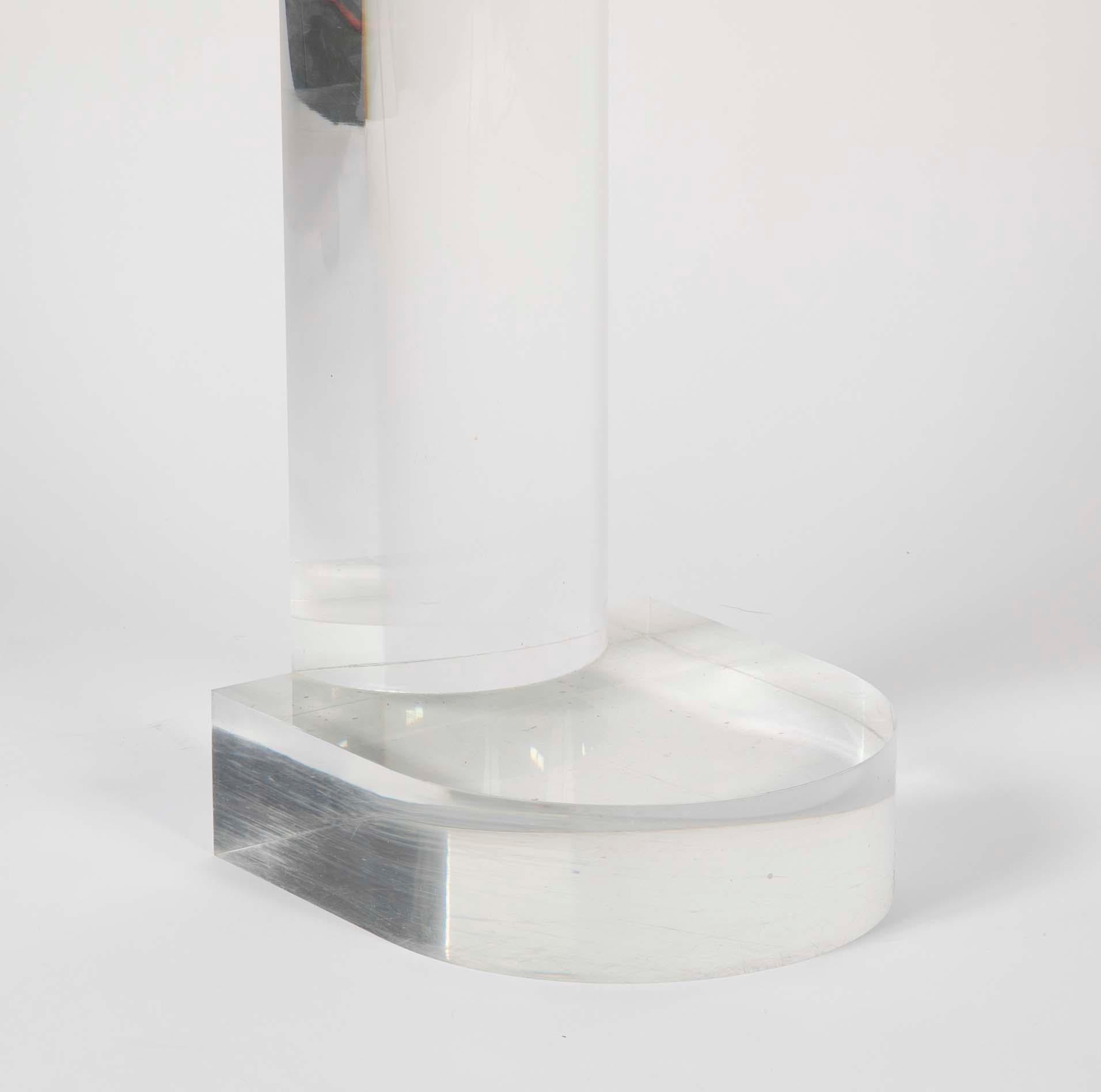 Modern Glass, Lucite and Chrome Side Table Attributed to Lorin Marsh