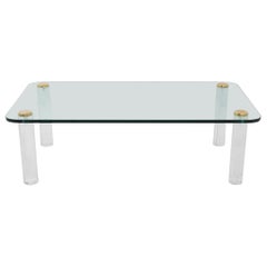 Glass & Lucite Coffee Table, 1980s
