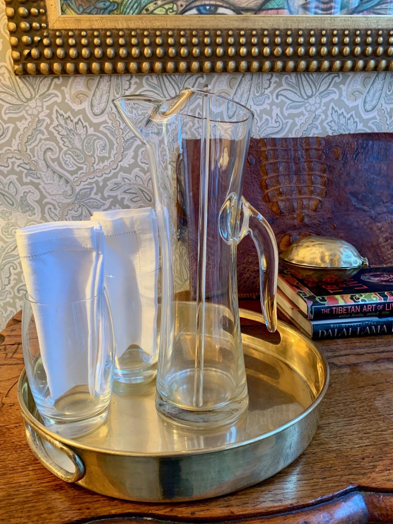 Glass Martini Pitcher with Stirrer at 1stDibs