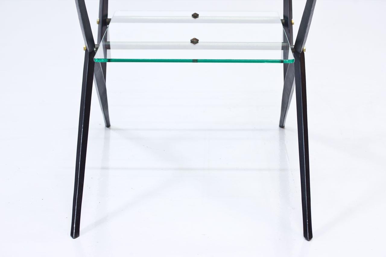 Glass, Metal, Brass Side Table by Angelo Ostuni, 1950s 2