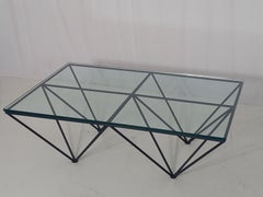 Glass & Metal Coffee Table, 80s