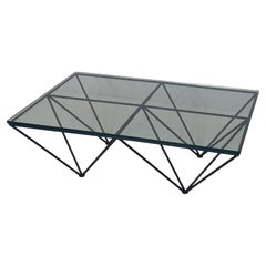 Glass & Metal Coffee Table, 80s
