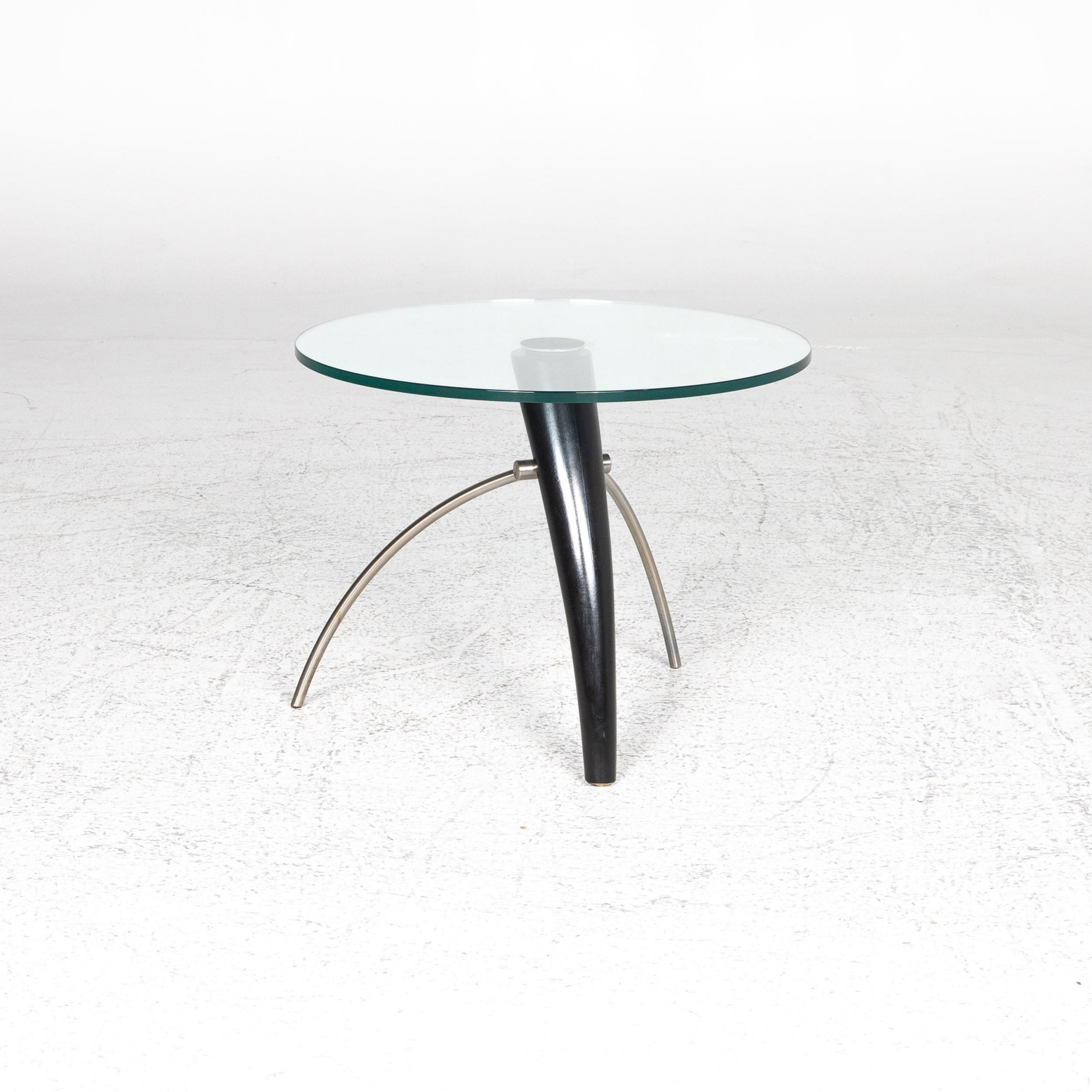 Contemporary Glass Metal Coffee Table Round Table For Sale
