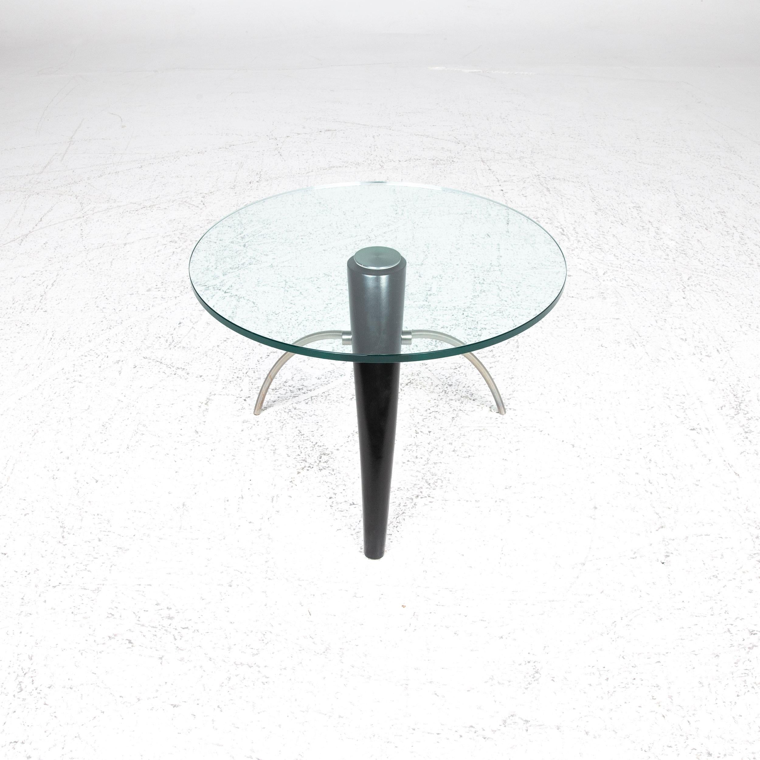 Glass Metal Coffee Table Round Table For Sale 1