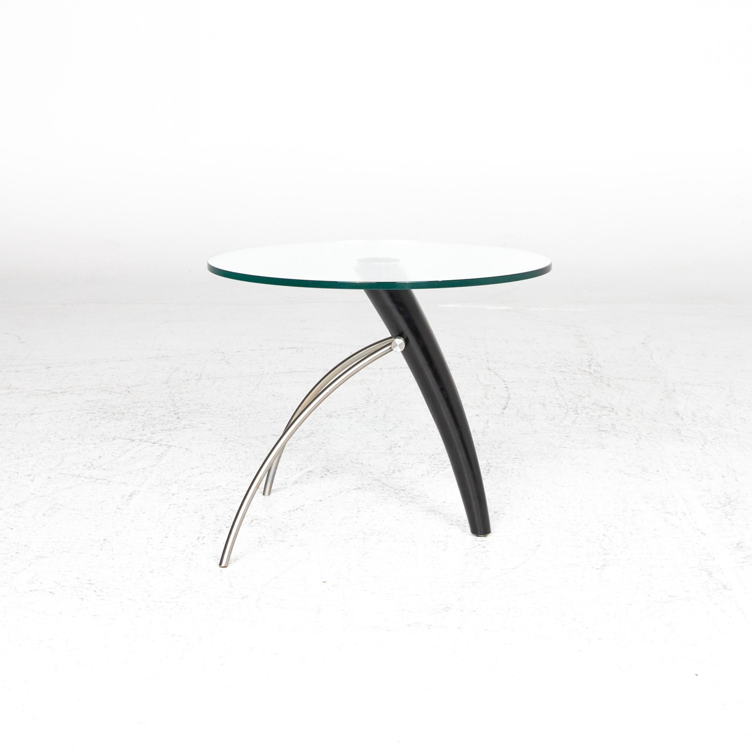 Glass Metal Coffee Table Round Table For Sale 2