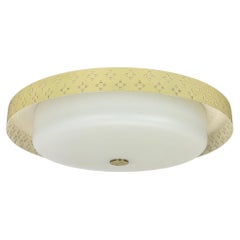 Vetro + metallo Stile Stilnovo Teatro Parete Soffitto Luce a Flushmount, Italia 1950s