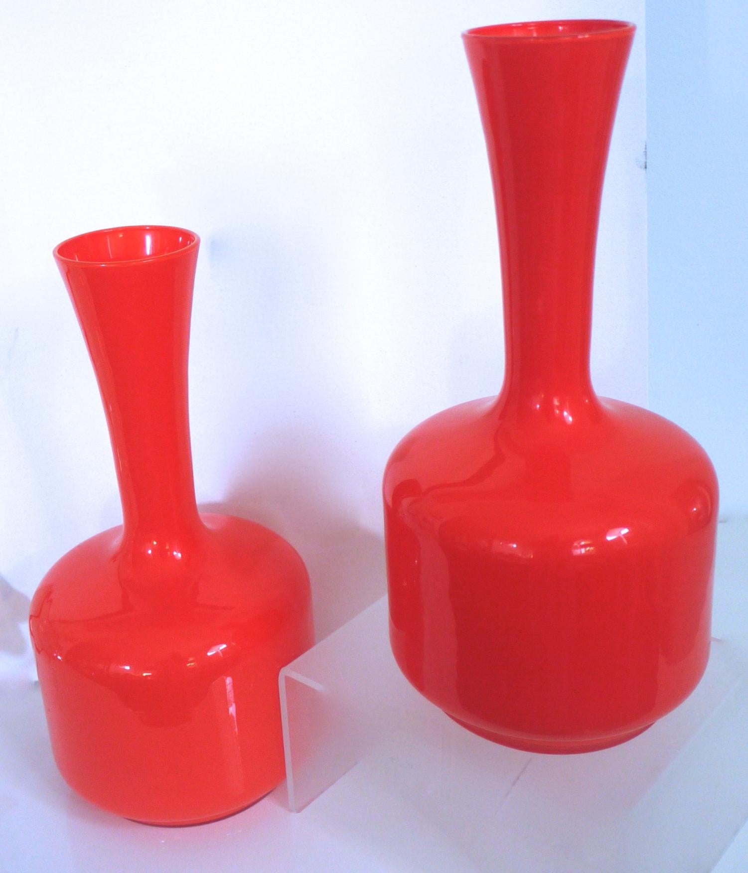 Glass Mid-Century Modern Orange Vases/Pitcher 1960s in Style of Holmegaard/Aseda For Sale 2