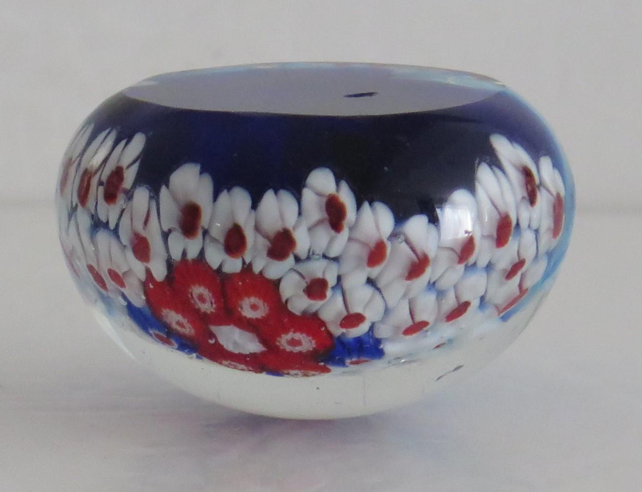 Glass Millefiori Paperweight by Strathearn or Perthshire Scotland, circa 1970 For Sale 1