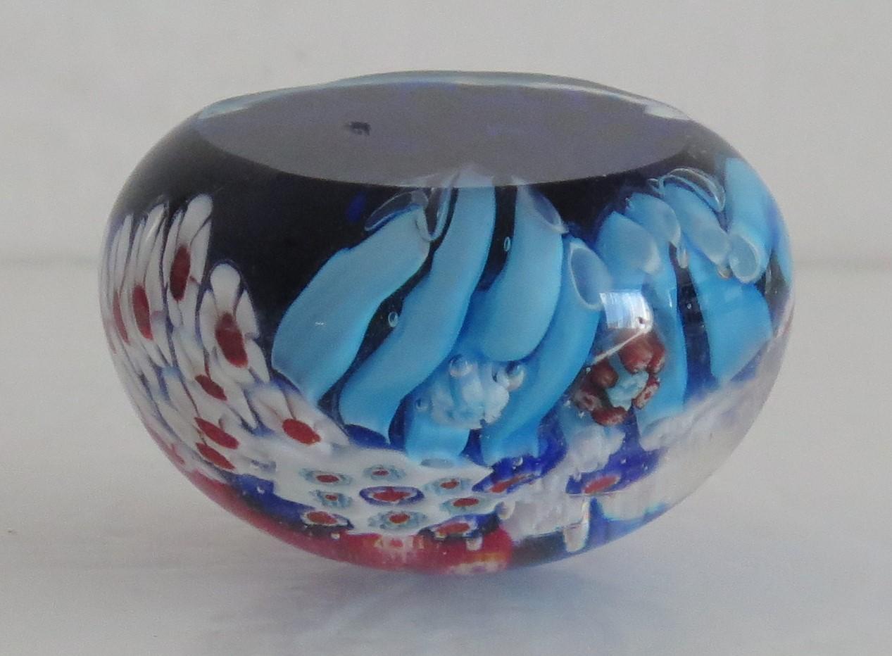 Glass Millefiori Paperweight by Strathearn or Perthshire Scotland, circa 1970 For Sale 2