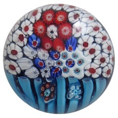 Vintage Glass Millefiori Paperweight by Strathearn or Perthshire Scotland, circa 1970