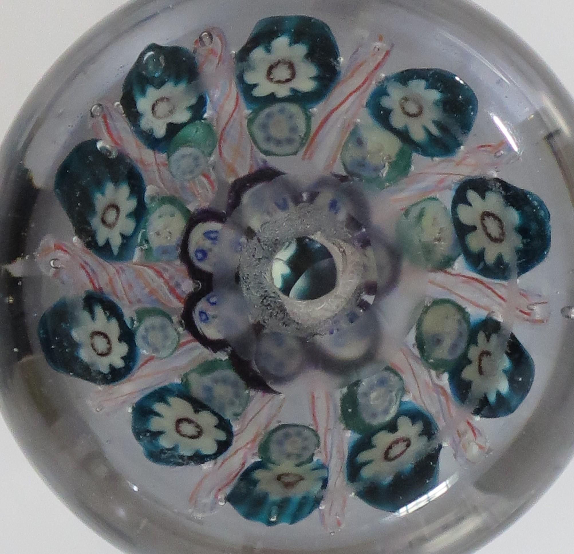 Glass Millefiori Vasart Brothers Paperweight Hand Blown, Scotland Ca 1950s For Sale 3