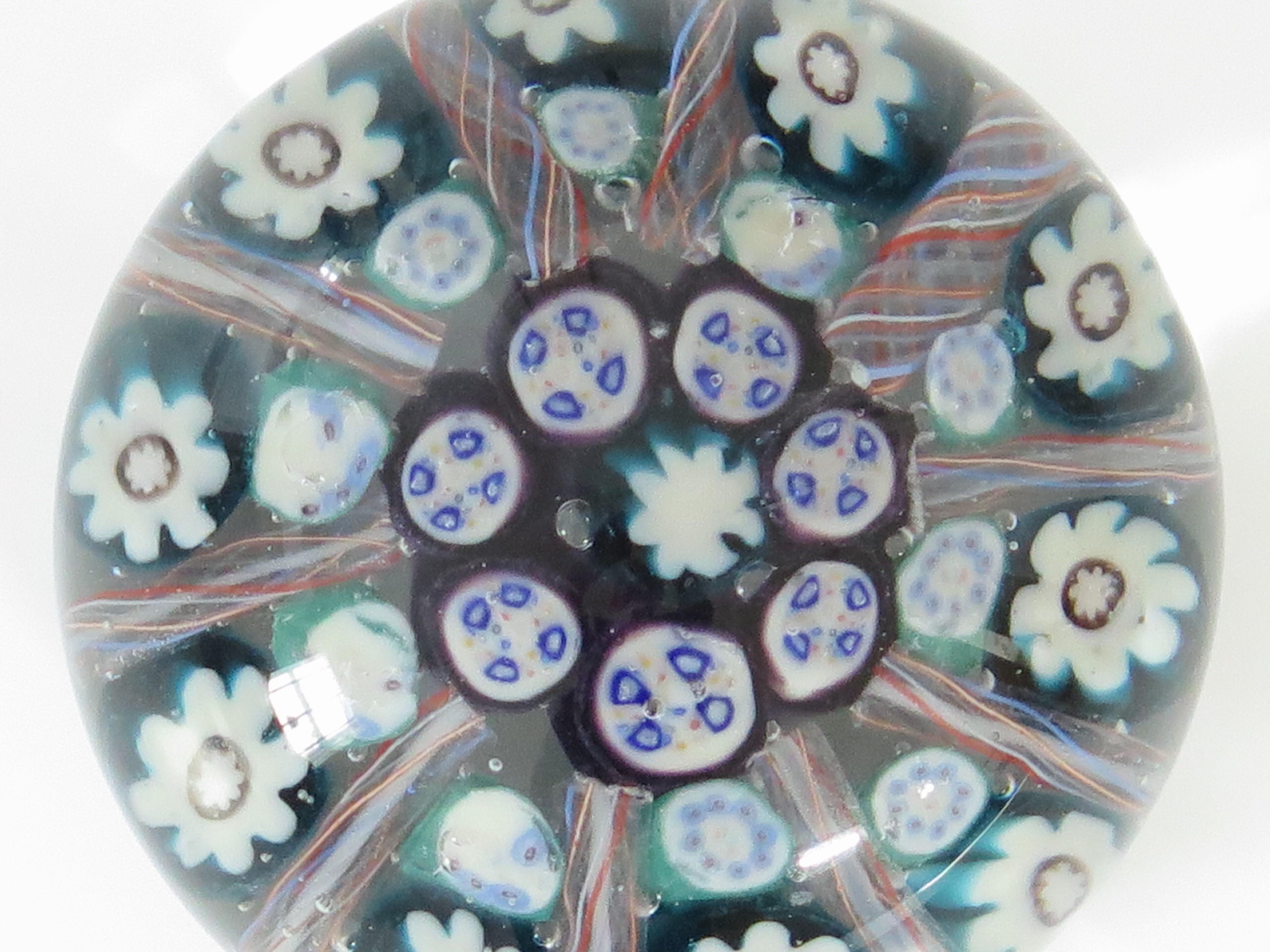 Hand-Crafted Glass Millefiori Vasart Brothers Paperweight Hand Blown, Scotland Ca 1950s For Sale