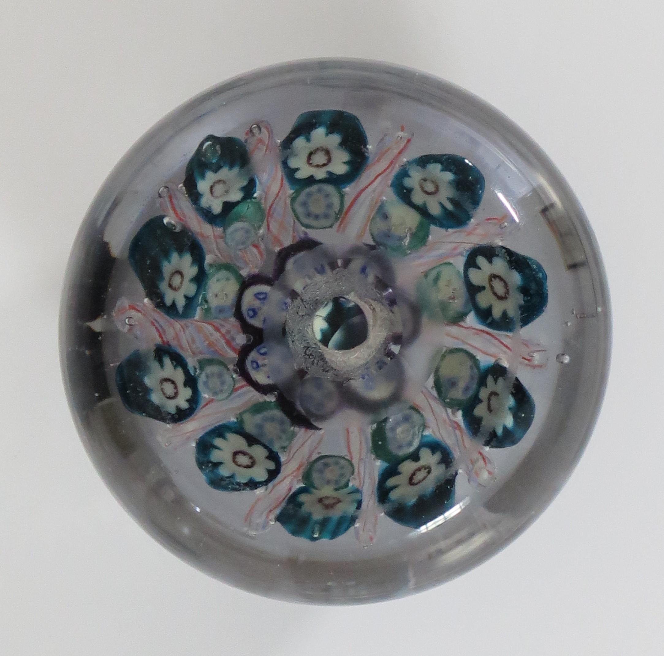 Glass Millefiori Vasart Brothers Paperweight Hand Blown, Scotland Ca 1950s For Sale 2