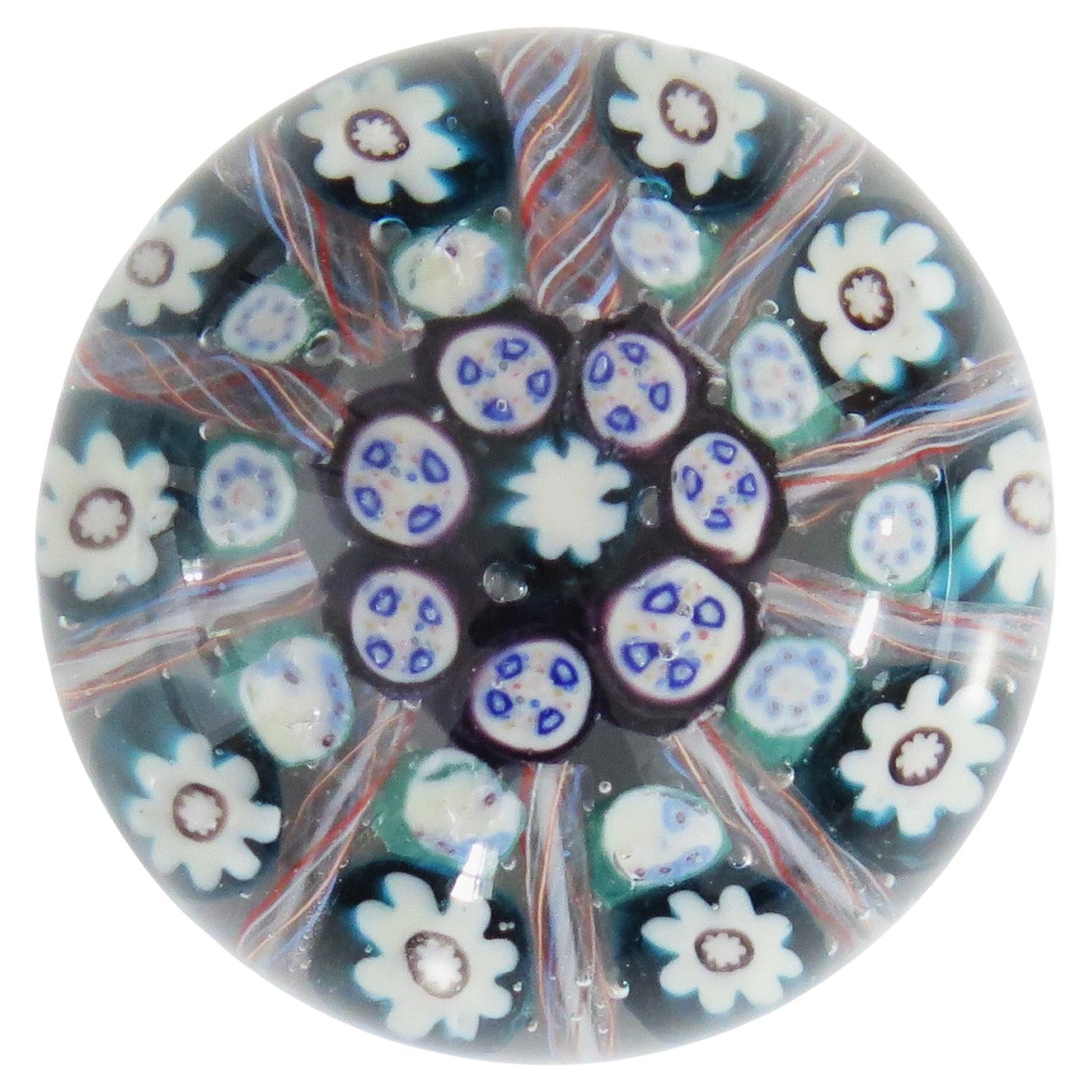 Glass Millefiori Vasart Brothers Paperweight Hand Blown, Scotland Ca 1950s For Sale