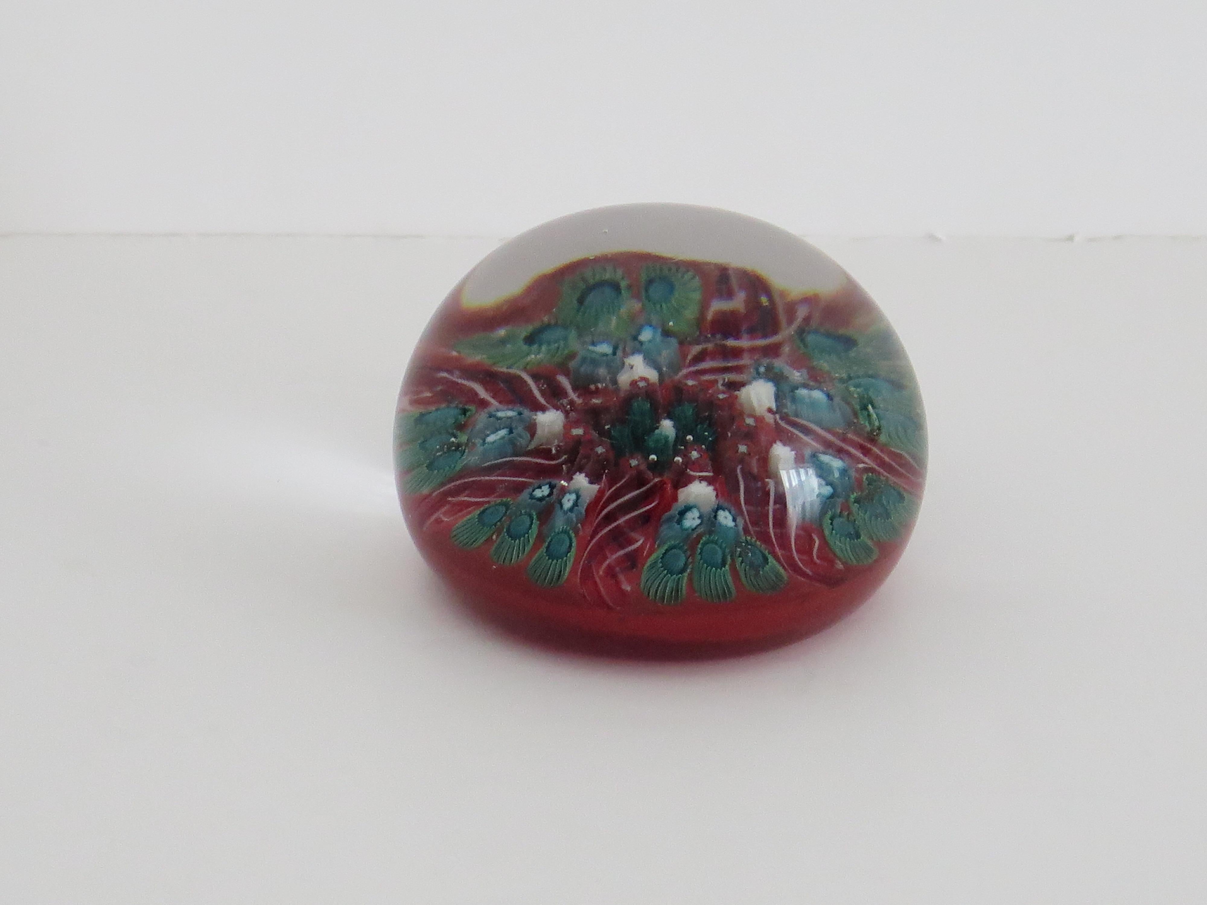 Glas Millefiori Vasart Briefbeschwerer mundgeblasen, Schottland um 1960 im Angebot 3