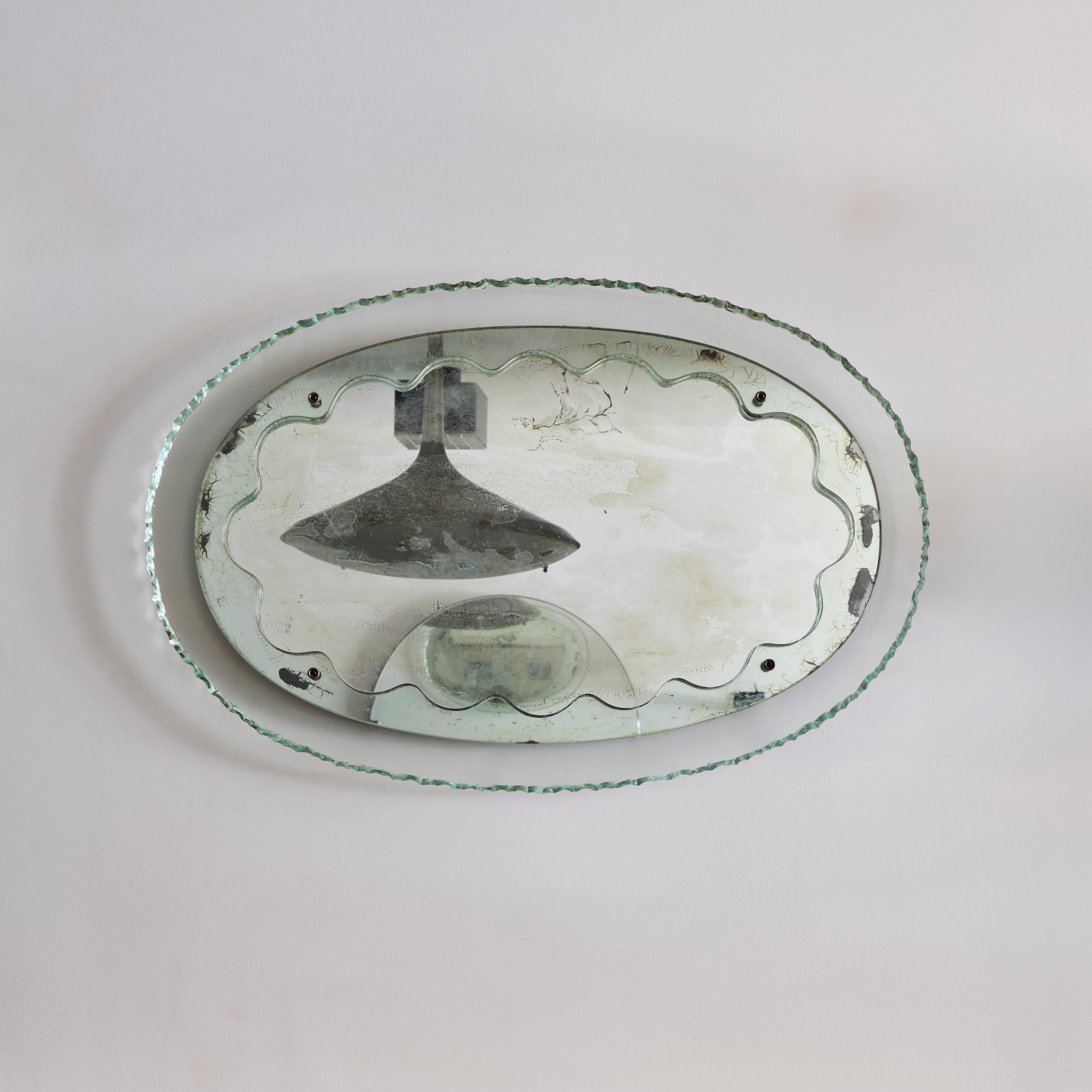 Italian Glass Mirror in the Style of Max Ingrand for Fontana Arte For Sale
