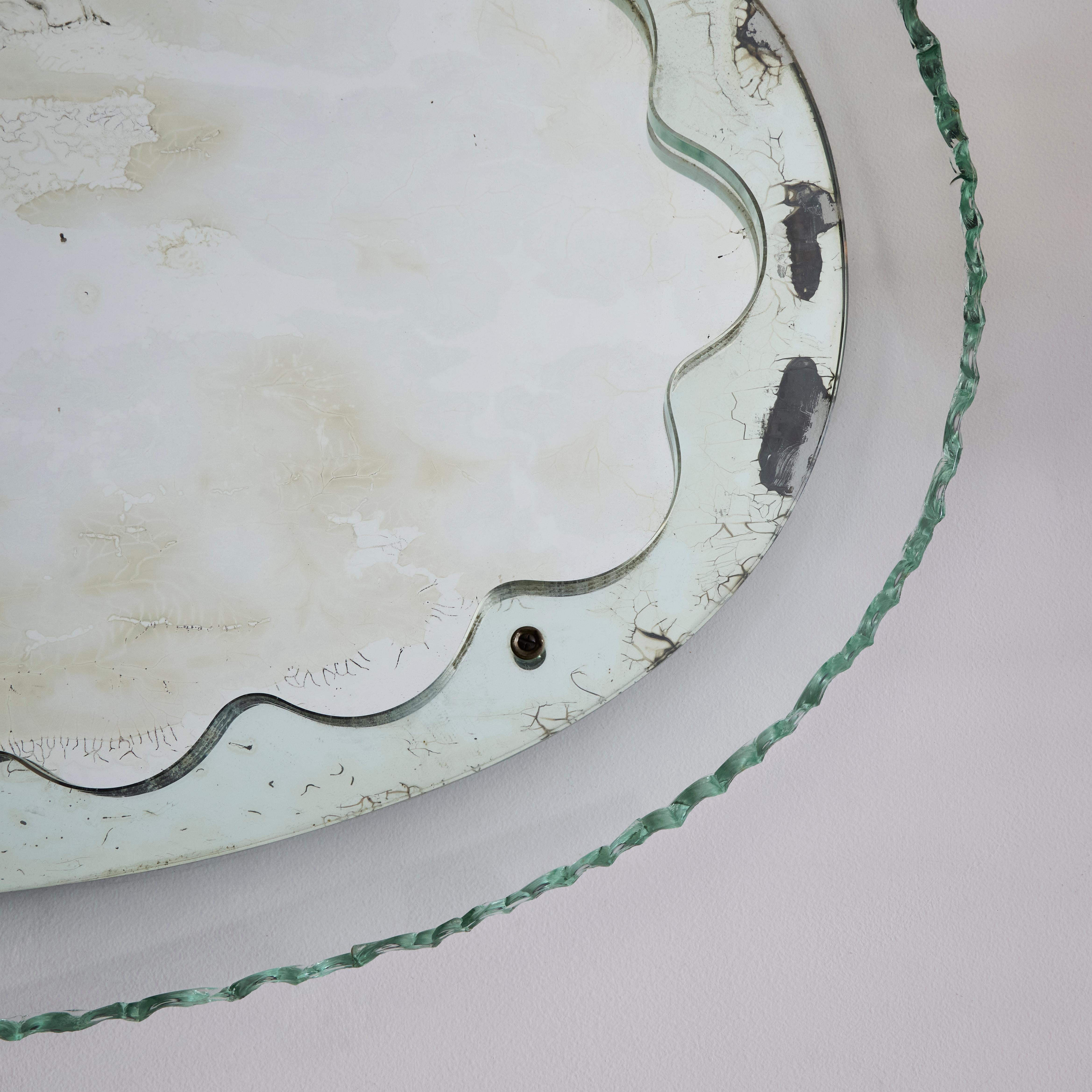 Mid-20th Century Glass Mirror in the Style of Max Ingrand for Fontana Arte For Sale