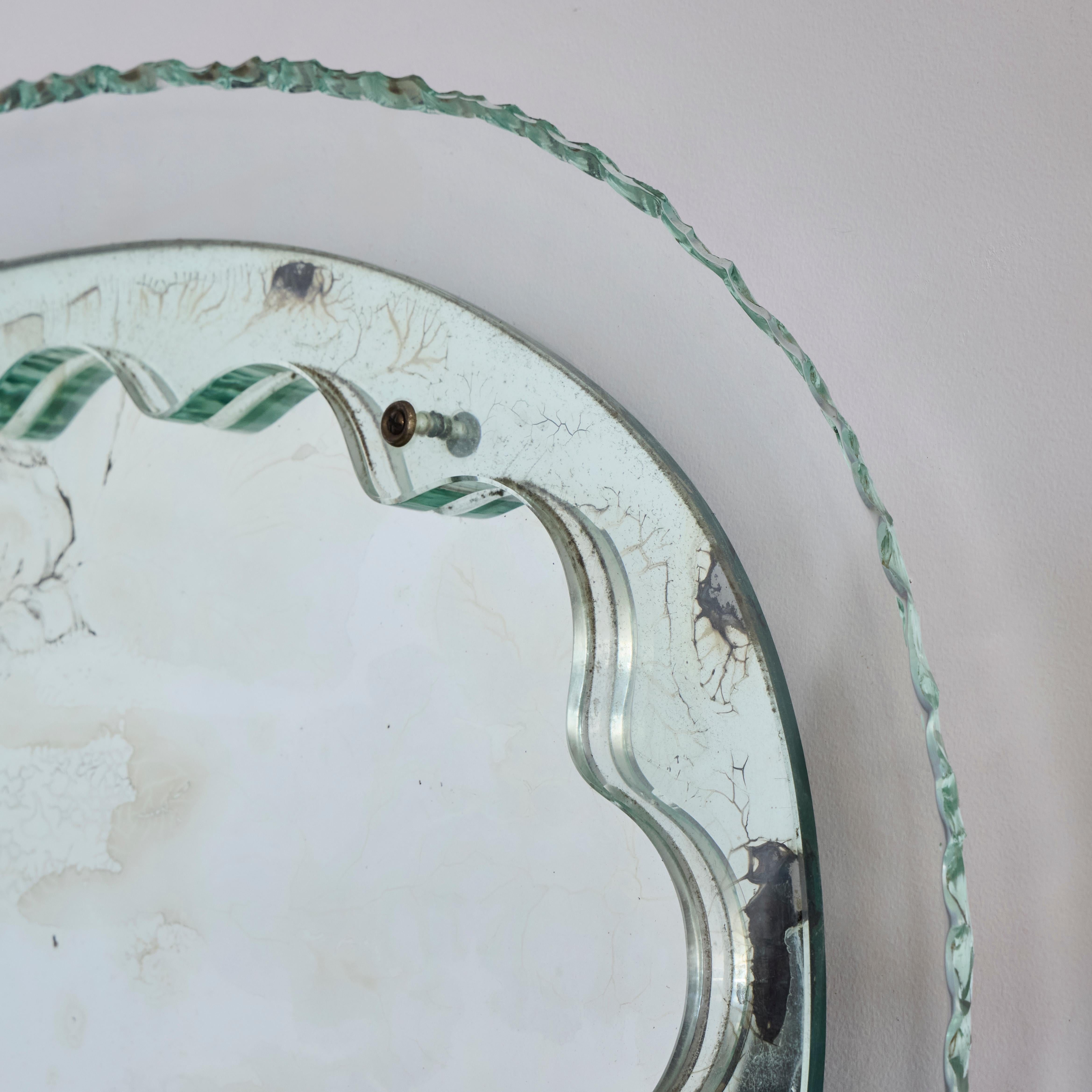Glass Mirror in the Style of Max Ingrand for Fontana Arte For Sale 1