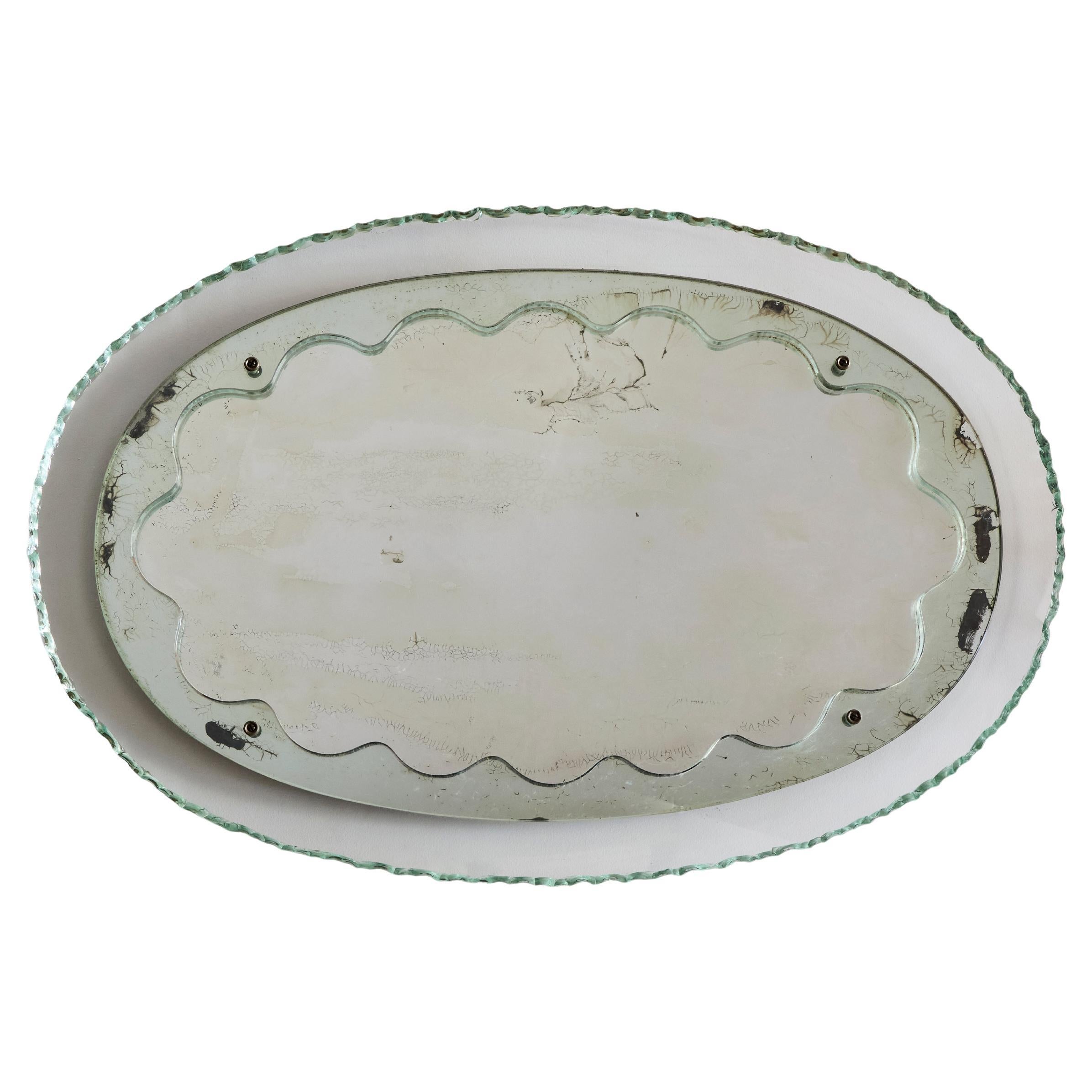 Glass Mirror in the Style of Max Ingrand for Fontana Arte For Sale