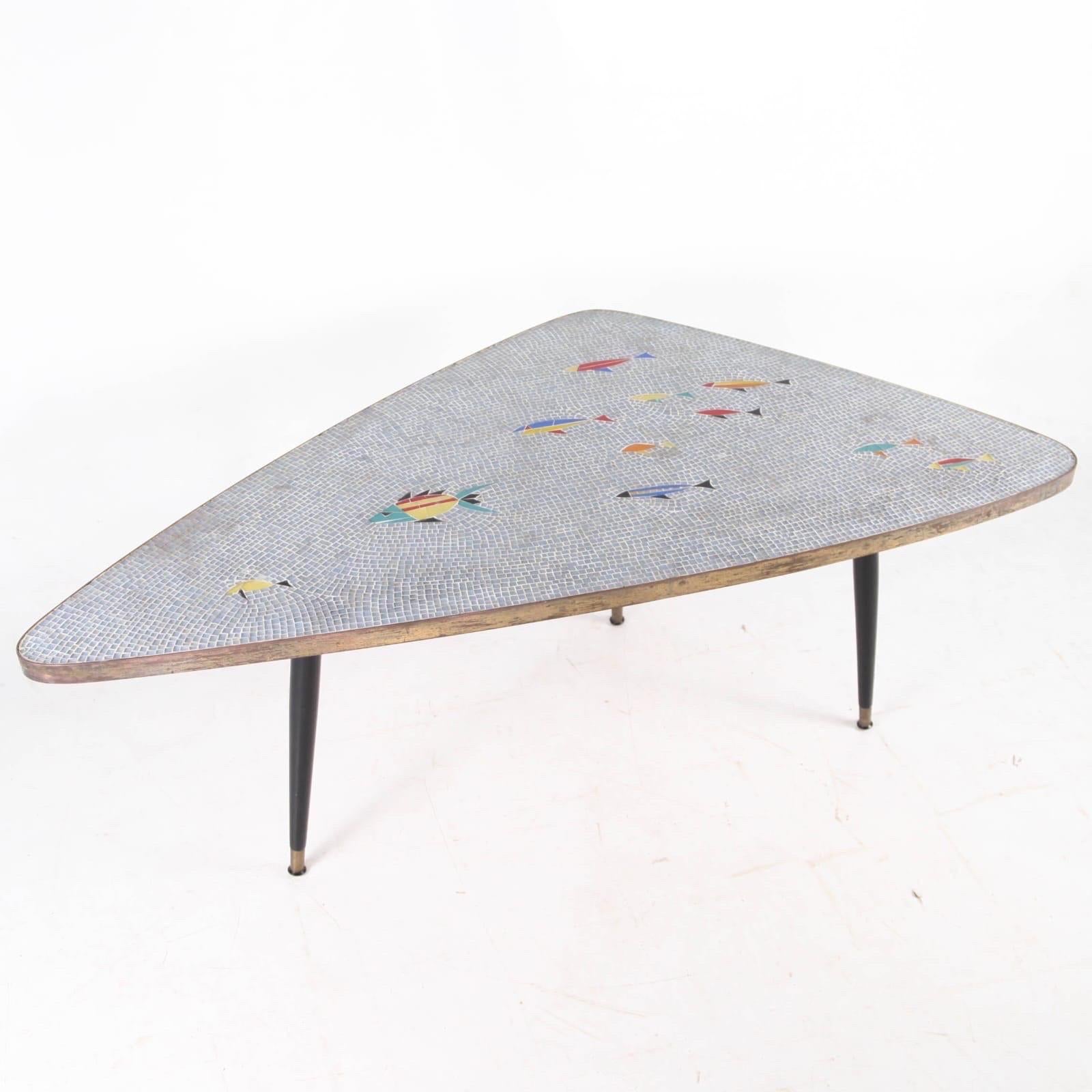 Verre Table basse en mosaïque de verre en vente