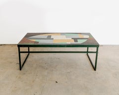 Glass Mosaic Tile Top Cocktail Table