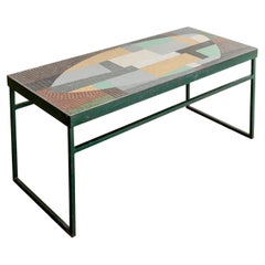 Glass Mosaic Tile Top Cocktail Table