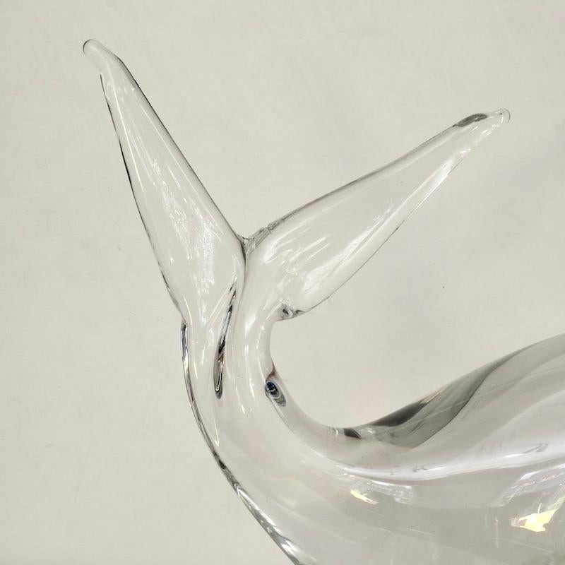 Italian A Large Murano Crystal Whale by Vincenzo Nason, Venice, 1970s